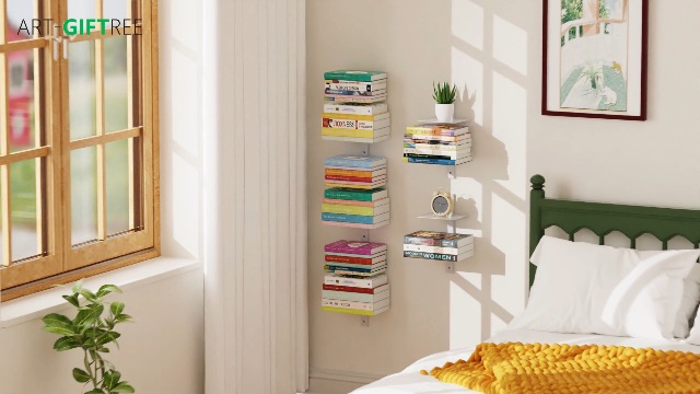 Amazon.com: ART-GIFTREE Floating Book Shelves for Wall, 8 Tier